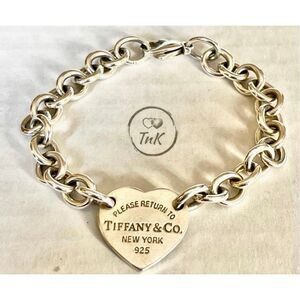 Return To Tiffany Heart Tag Chain Link Bracelet - 7” - Silver